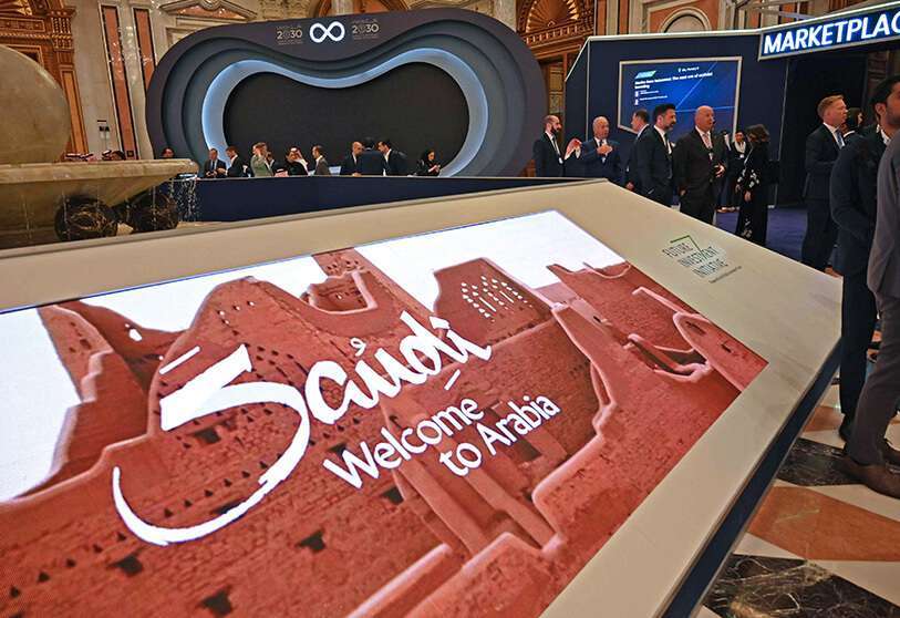 Delegados llegan al Centro de Conferencias rey Abdulaziz en la capital de Arabia Saudí, Riad, con motivo del Future Investment Initiative el 29 de octubre de 2019
