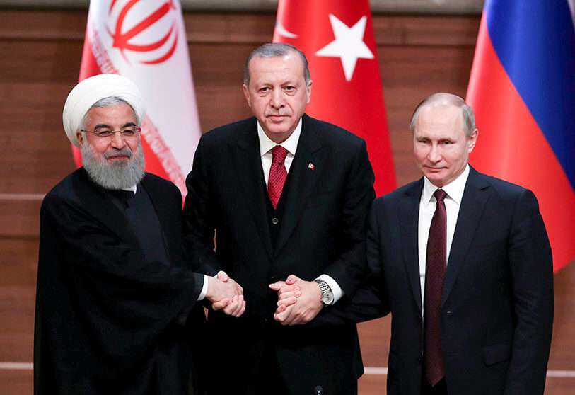Hasan Rohani, Recep Tayyip Erdogan y Vladimir Putin