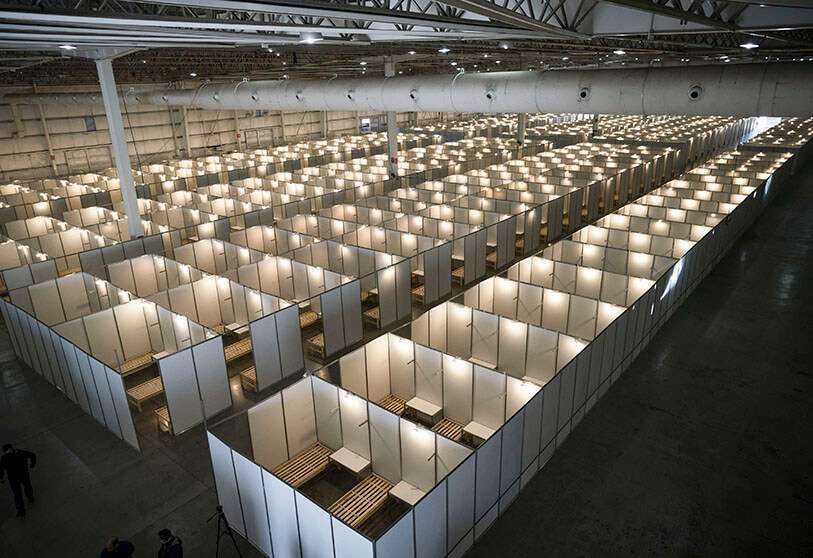 Hospital Parque Tecnopolis en Buenos Aires, Argentina, el viernes 17 de abril de 2020