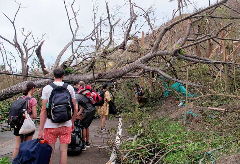 AFP/NICOLAS LONDONO/ Arbres tombés à la suite de l'ouragan Iota sur l'île de Providencia, Colombie