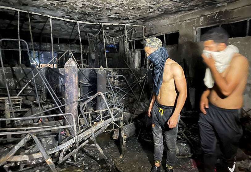 Incendio hospital Irak