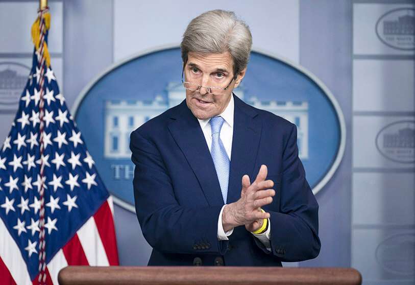 El enviado presidencial especial para el clima, John Kerry, habla durante una rueda de prensa en la Casa Blanca, el 22 de abril de 2021, en Washington AP/EVAN VUCCI