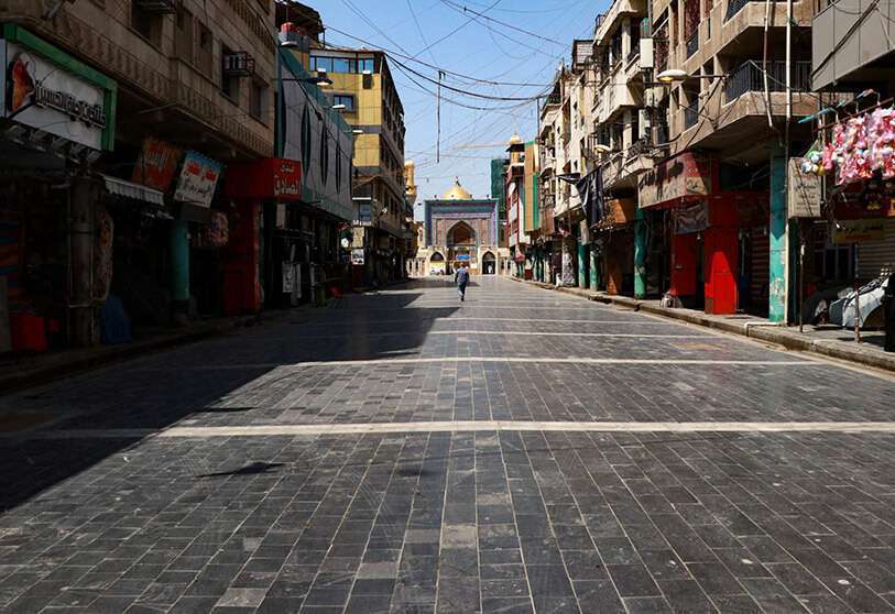 Las calles de Bagdad se ven vacías durante el toque de queda impuesto como medida de precaución contra la propagación del coronavirus (COVID-19) PHOTO/ANAS JOMAA/APA via ZUMA