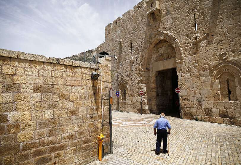 Puerta de Sión en la Ciudad Vieja de Jerusalén