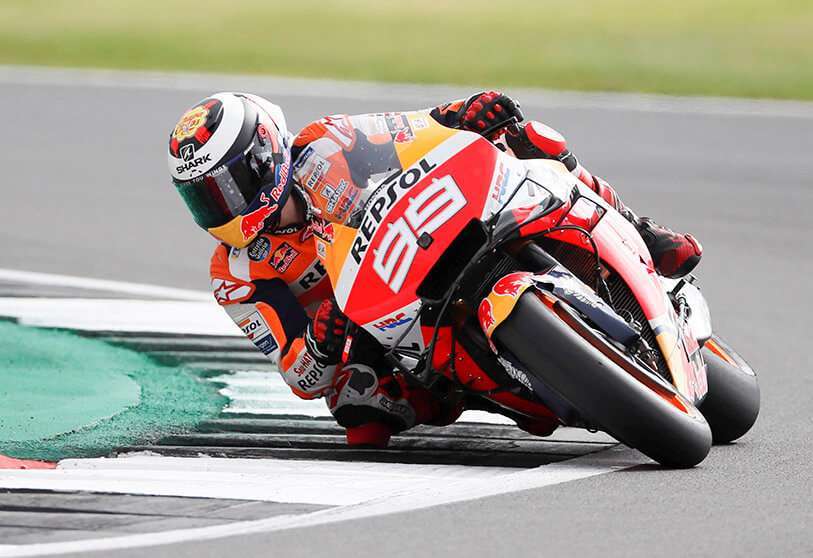 Circuito de Silverstone, Silverstone, Gran Bretaña - 23 de agosto de 2019 Jorge Lorenzo, del Repsol Honda, durante el entrenamiento