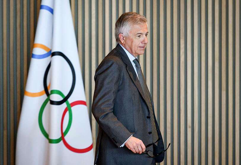 El vicepresidente del Comité Olímpico Internacional (COI), Juan Antonio Samaranch Salisachs, en la reunión de la junta directiva en la sede del COI el 3 de marzo de 2020