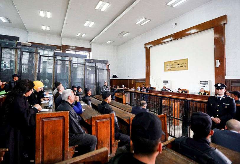 Fotografía de archivo, sesión del tribunal en el juicio de los miembros de la Hermandad Musulmana, en El Cairo, Egipto, el 26 de diciembre de 2018