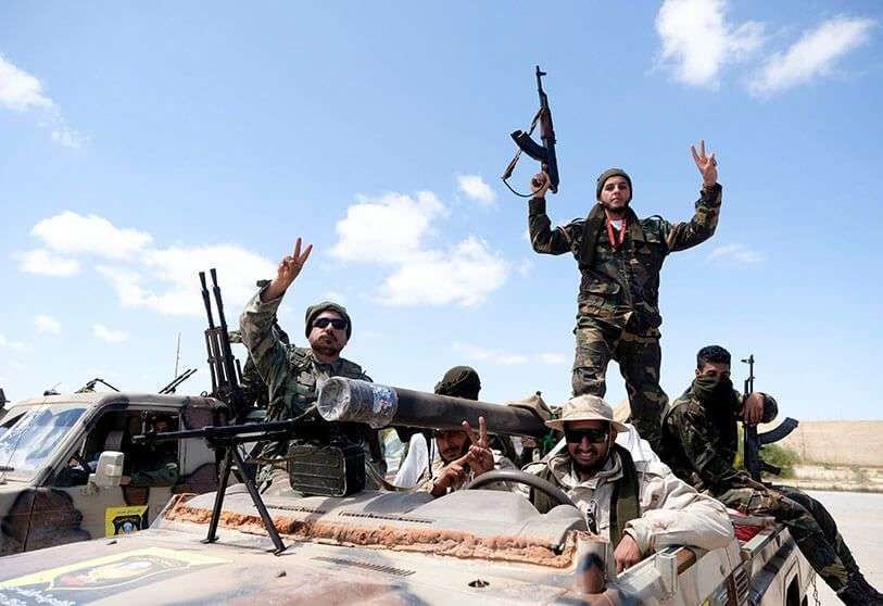 Milicianos del LNA, liderados por Haftar