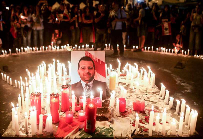 Abu Fakhr, de 39 años y padre de tres hijos, ha sido apodado el “Mártir de la Revolución” por los manifestantes de Líbano