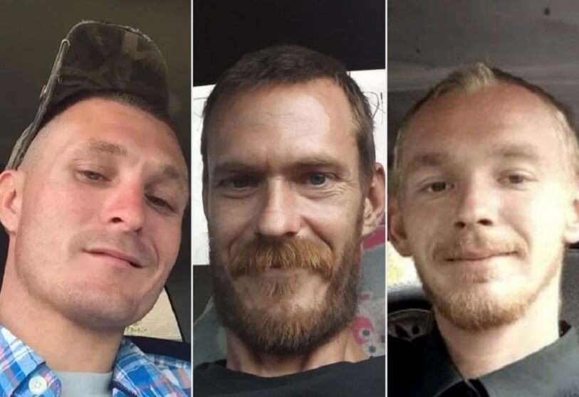 Las tres víctimas del crimen: Brandon Rollins, Keven Springfield y Damion Tillman
