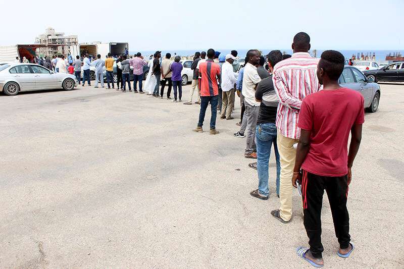 Migrantes libia