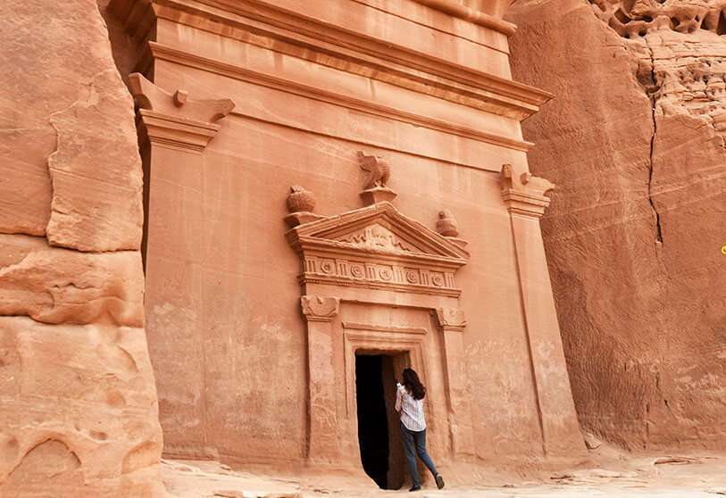 Madain Saleh, Patrimonio Mundial de la UNESCO, cerca de la ciudad noroccidental de Arabia Saudí de Al-Ula