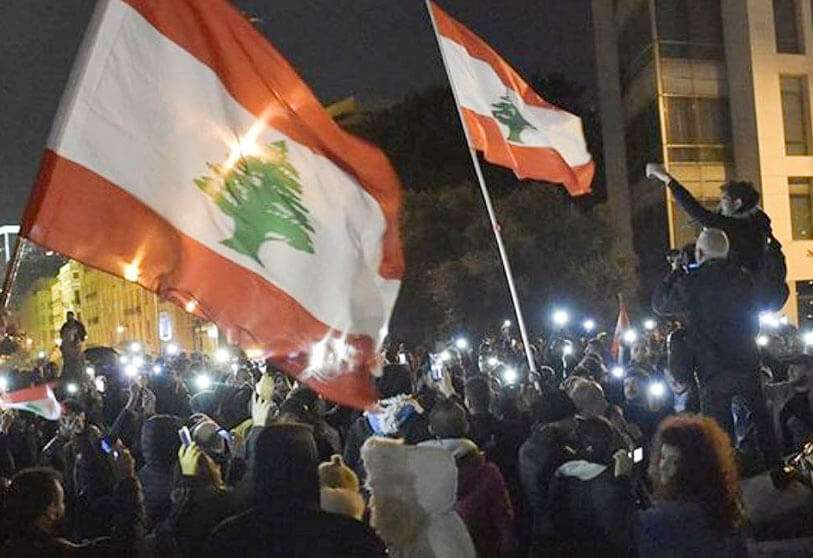 Manifestantes en Líbano