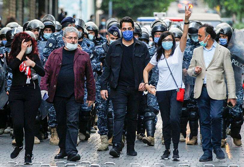 Manifestantes en Líbano