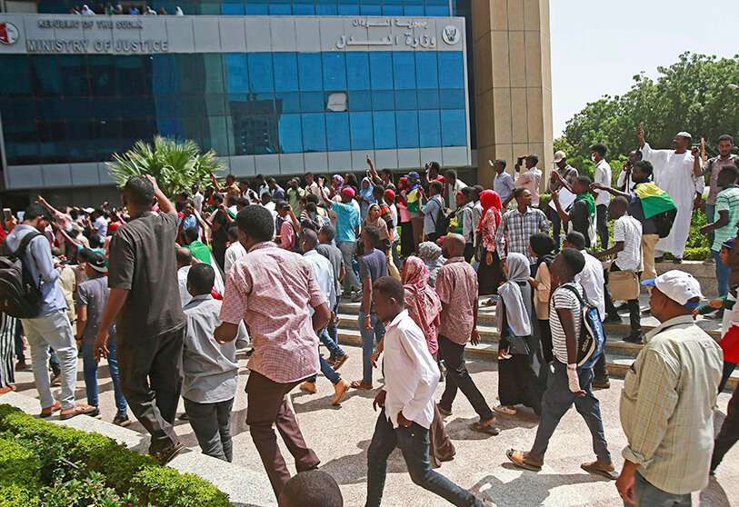 Manifestantes sudaneses durante una protesta el 19 de septiembre de 2019