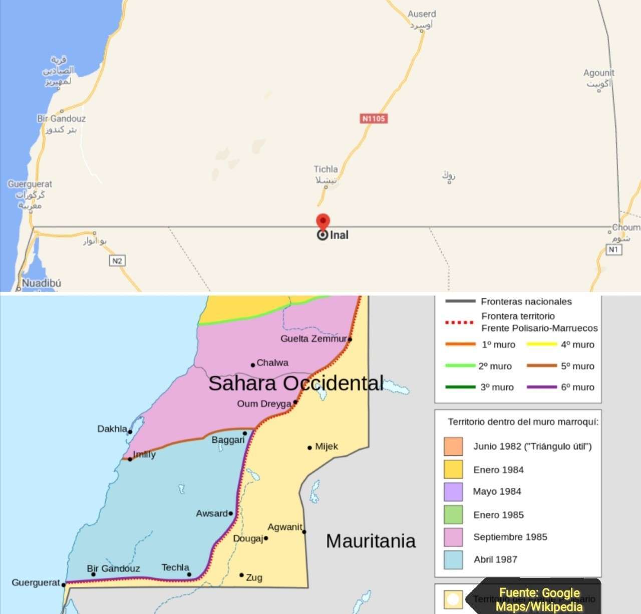 Atalayar_Mapa Guerguerat Frontera Mauritania