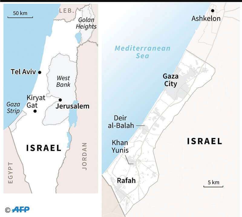 Atalayar_Mapa Israel-Gaza