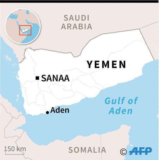 Mapa de Yemen que localiza Adén