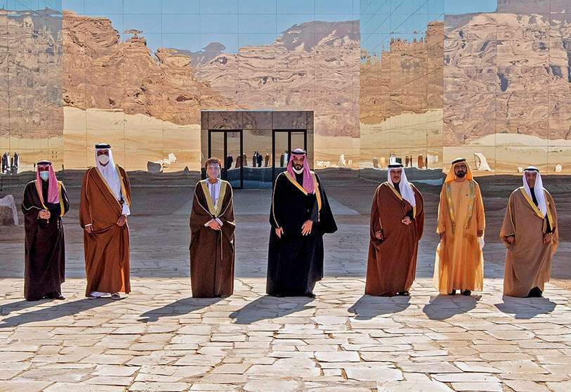 Fotografia de familia de la 41ª cumbre del Consejo de Cooperación del Golfo (CCG) en la ciudad saudí de Al-Ula AFP PHOTO / SAUDIAL PALACE / BANDAR AL-JALOUD
