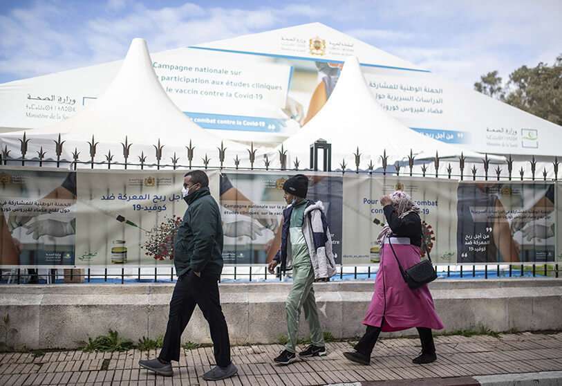 Centro de vacunación en Rabat, Marruecos PHOTO/AP