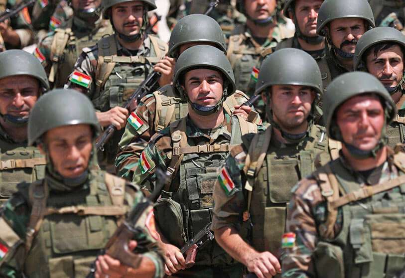 Miembros de las fuerzas kurdas iraquíes de los Peshmerga