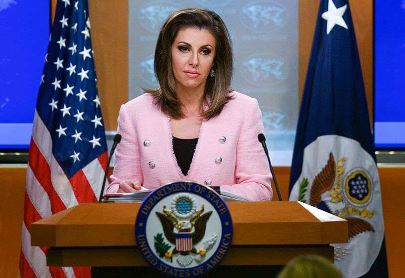 La portavoz del Departamento de Estado de Estados Unidos, Morgan Ortagus