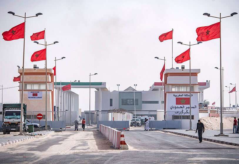 AFP/FADEL SENNA: Moroccan-Mauritanian border post at Guerguerat in Western Sahara