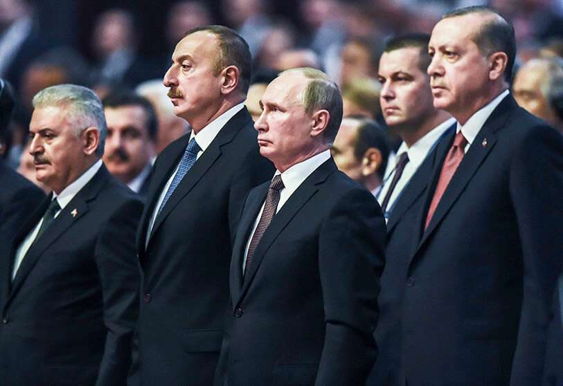 Putin Aliev y Erdogan