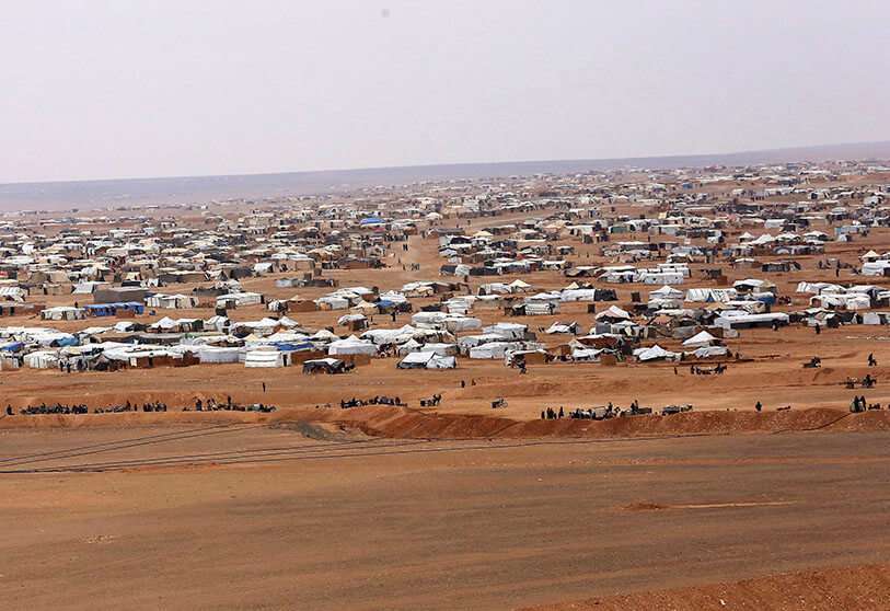 Campamento informal de Rukban, entre las fronteras de Jordania y Siria