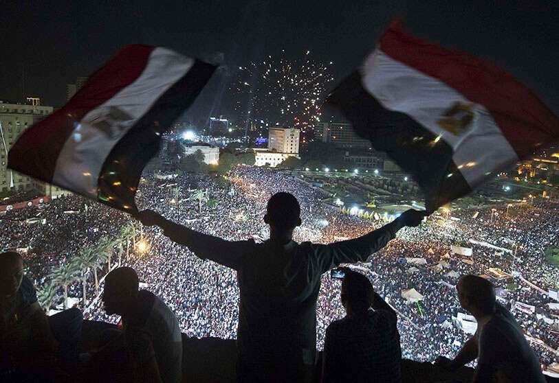 Los partidarios del general de las Fuerzas Armadas Egipcias Abdel Fattah al-Sisi se reúnen en la Plaza Tahrir de El Cairo, el 26 de julio de 2013