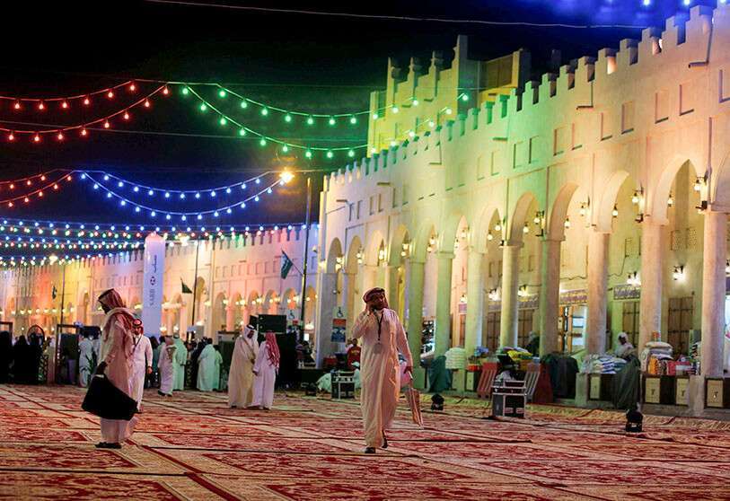 Una vista general del Souq Al Qaisariya que ahora se conoce como Al-Ahsa, aldea Patrimonio de la Humanidad de la UNESCO