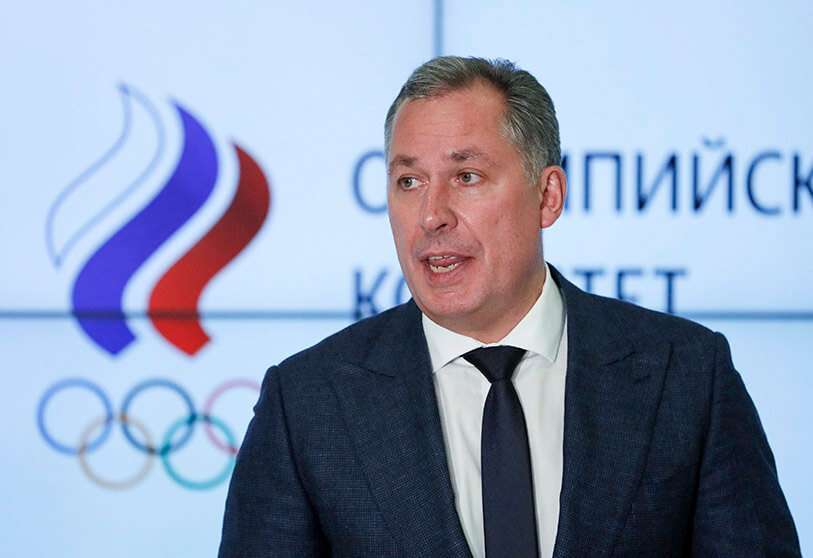 El presidente del Comité Olímpico de Rusia, Stanislav Pozdniakov, habla durante una conferencia de prensa en Moscú, Rusia, el 9 de diciembre de 2019