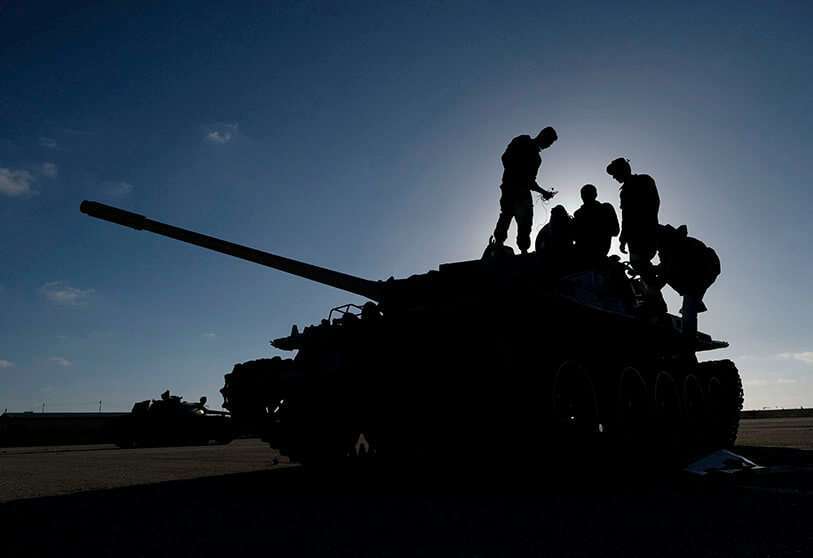 Miembros del Ejército de Liberación Nacional Libio (LNA) comandados por Jalifa Haftar