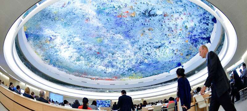 Vista panorámica de una reunión del Consejo de Derechos Humanos de la ONU en Ginebra