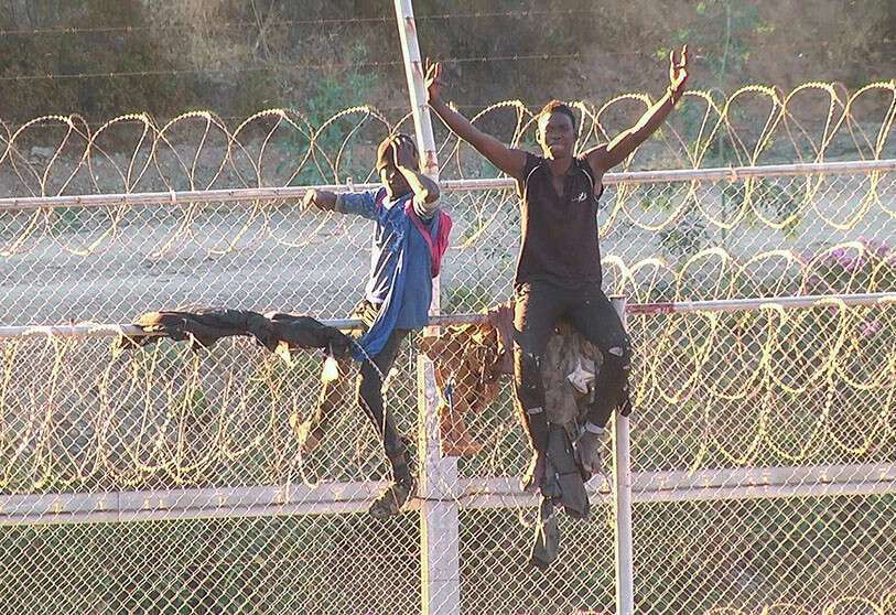 Valla fronteriza entre España y Marruecos en Ceuta