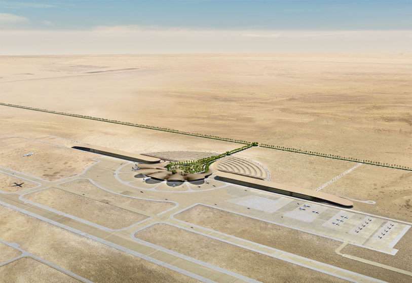 Diseño externo del Aeropuerto Internacional del Mar Rojo