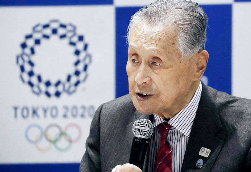 El presidente del Comité Organizador de Tokio 2020, Yoshiro Mori, durante la reunión de la Junta Ejecutiva el 30 de marzo de 2020