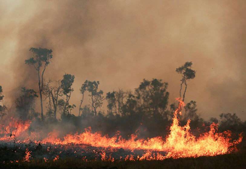 Incendio en una zona de la selva amazónica en la Tierra Indígena Tenharim Marmelos, estado de Amazonas, Brasil, el 15 de septiembre de 2019