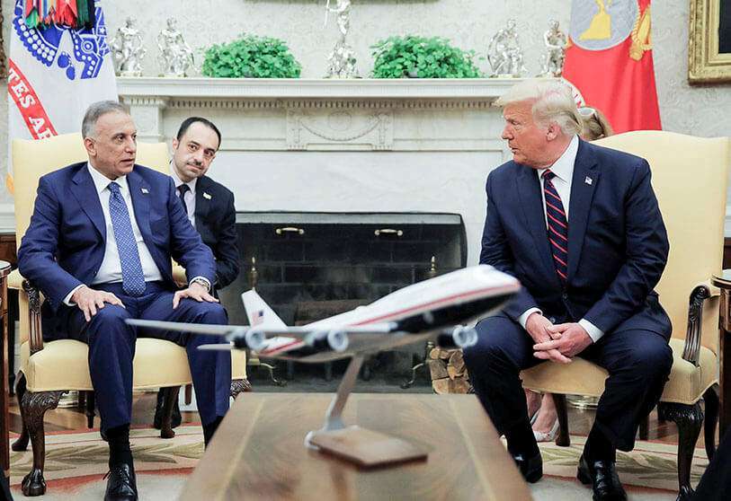El Presidente de los Estados Unidos Donald Trump se reúne con el Primer Ministro de Irak Mustafa al-Kadhimi 