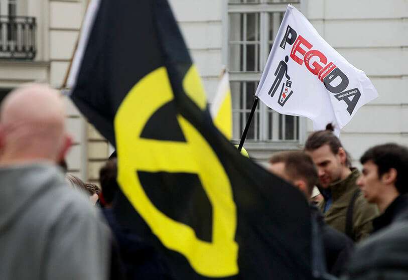 Partidarios de PEGIDA en Austria. Aunque es un movimiento mayoritariamente alemán, ha tenido veleidades de expansión continental
