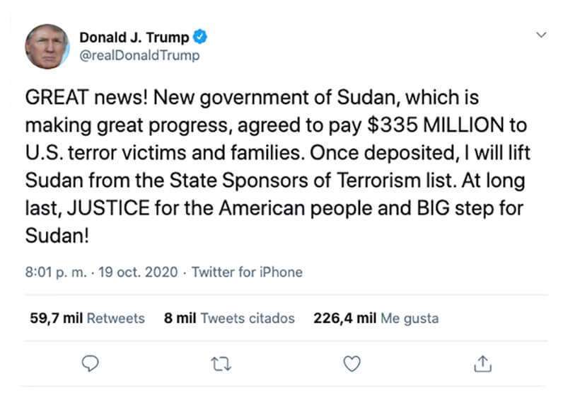 Tuit de Donald Trump