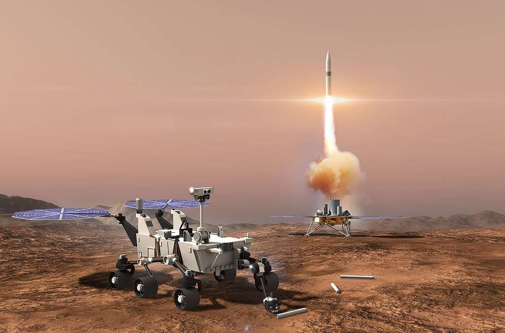 Fruto de la cooperación NASA-ESA, la sonda Mars Sample Return penetrará en las entrañas del subsuelo marciano y traerá muestras de regreso a la Tierra (crédito: NASA)