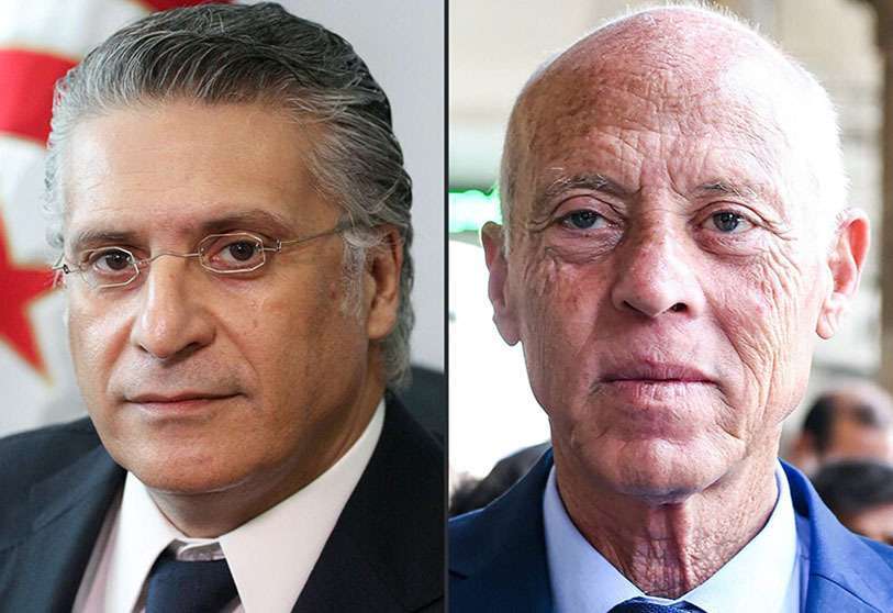 Pie de foto: Nabil Karoui (izq.) y Kaïes Said, dos carreras políticas fulgurantes que han supuesto una gran sacudida en la escena política tunecina