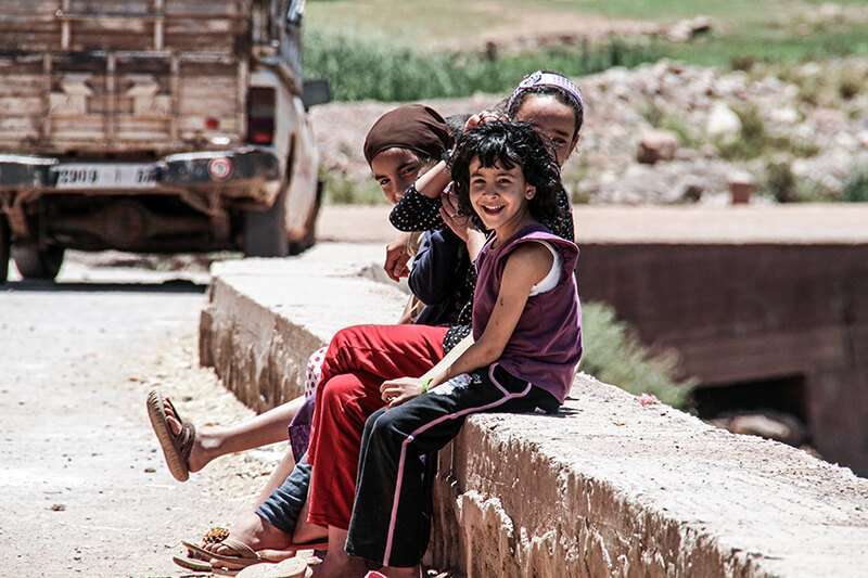 Un grupo de niños marroquíes