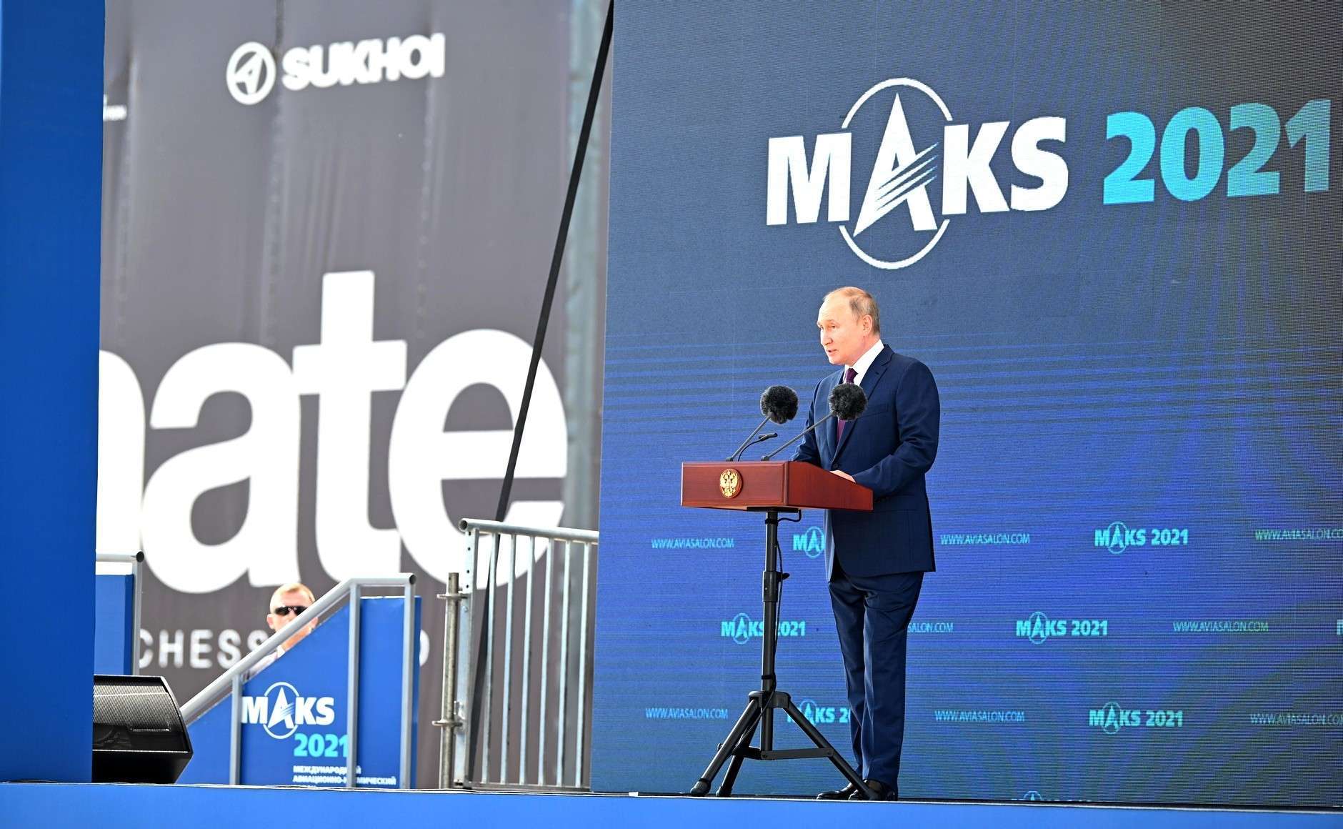 PHOTO/MAKS - En el discurso de inauguración, Vladimir Putin ha lanzado el mensaje de que Rusia está abierta a la cooperación con todos los países interesados en la aviación y la astronáutica