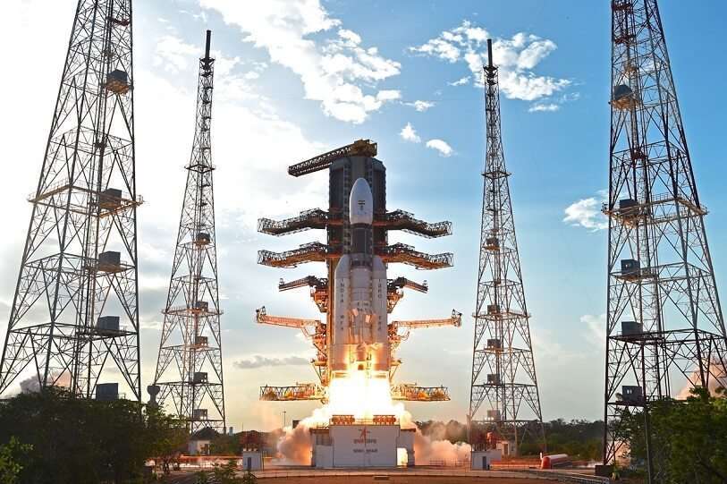 La primera capsula espacial tripulada con astronautas indios despegará desde la base Satish Dhawan, en Sriharikota (estado de Andhra Pradesh), en un lanzador GSLV Mark III de fabricación nacional semejante al de la imagen