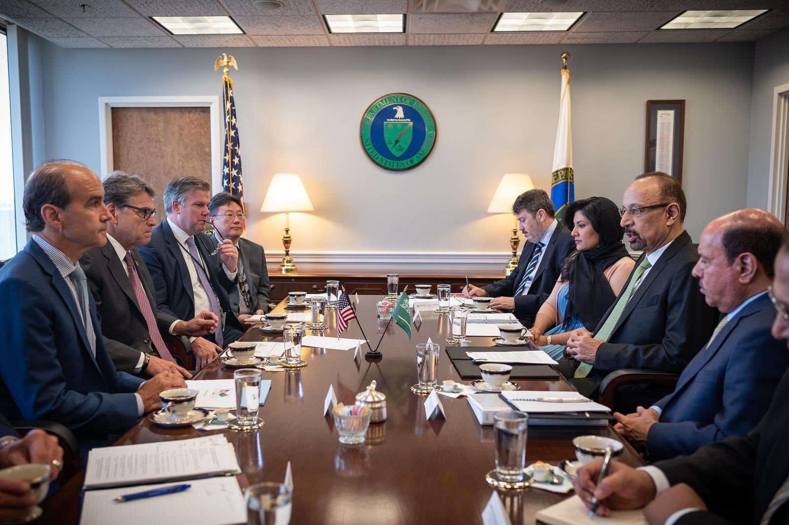 Reunión entre las delegaciones de Arabia Saudí y Estados Unidos en Washington, el 6 de agosto de 2019.