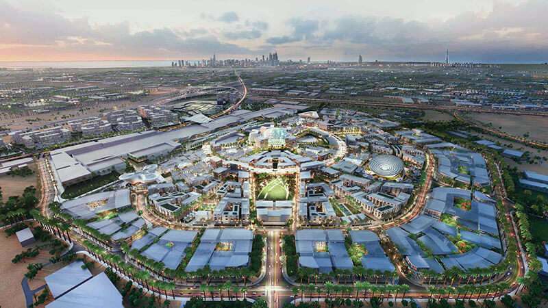 Vista aérea del complejo Expo Dubái 2020
