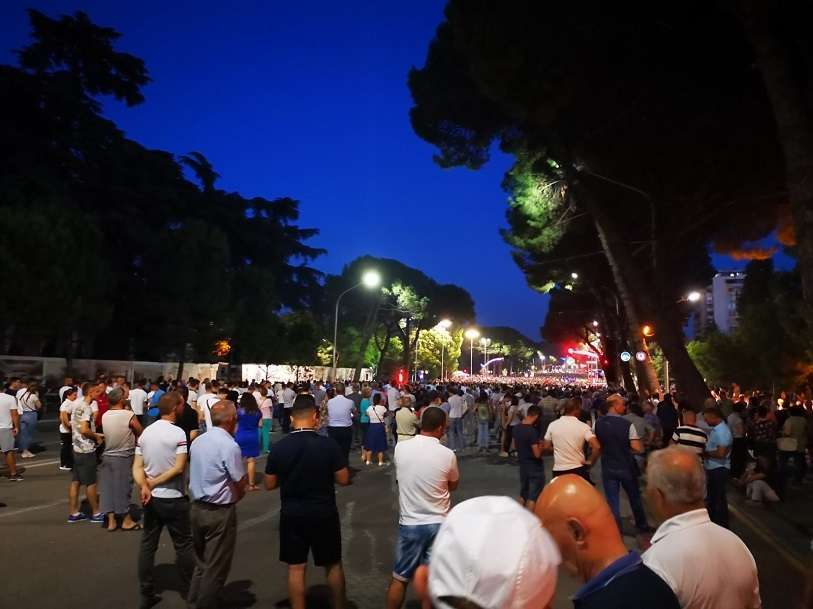 Manifestación contra el Gobierno de Albania