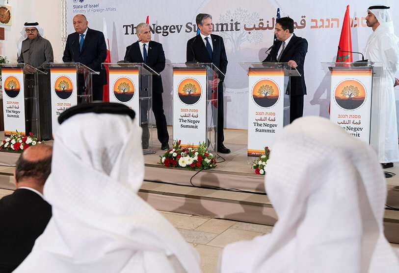 Conferencia de prensa durante la Cumbre del Néguev, en Sde Boker, Israel, el 28 de marzo de 2022 REUTERS/JACQUELYN MARTIN